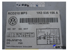 VW Touran 1T Golf V Passat 3C  CD-Autoradio 1K0035156A  Original