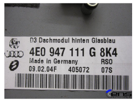 Audi A8 D3 4E Innenleuchte Lampe D3 Dachmodul hinten Glasblau 4E0947111G